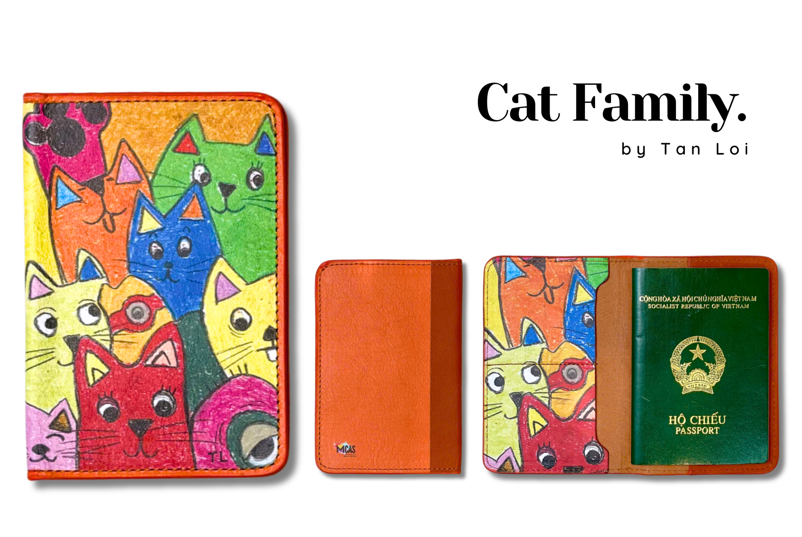 Passport Holder Cat Familly by Tấn Lợi